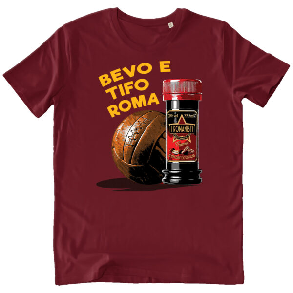 T-SHIRT UNISEX BURGUNDY - BEVO E TIFO ROMA